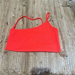 Target Women's Bright Coral Asymmetrical Tank Top